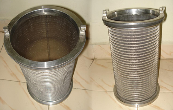 Wedge wire cylindrical tube filter in to out flow