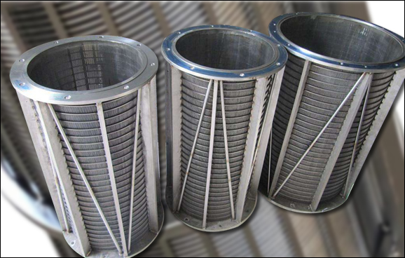 Welded wedge wire filter elements in tube forms